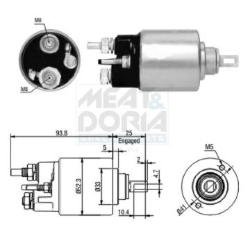 Elektromagnetický spínač pre żtartér MEAT & DORIA 46118