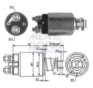 Elektromagnetický spínač pre żtartér MEAT & DORIA 46119