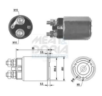 Elektromagnetický spínač pre żtartér MEAT & DORIA 46120