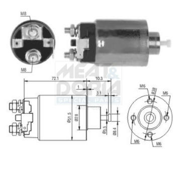 Elektromagnetický spínač pre żtartér MEAT & DORIA 46124