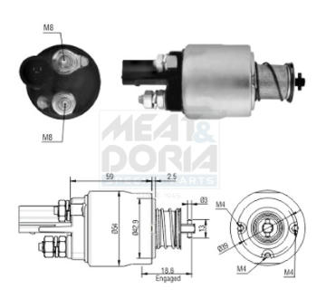 Elektromagnetický spínač pre żtartér MEAT & DORIA 46126