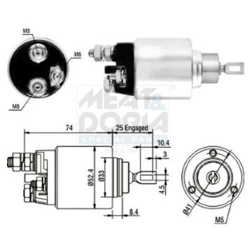 Elektromagnetický spínač pre żtartér MEAT & DORIA 46129