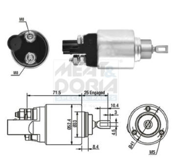 Elektromagnetický spínač pre żtartér MEAT & DORIA 46132