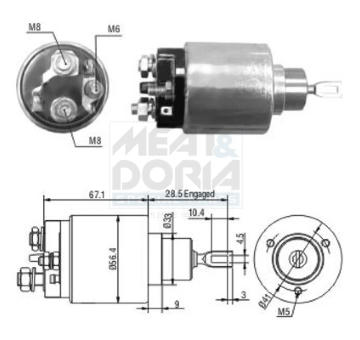 Elektromagnetický spínač pre żtartér MEAT & DORIA 46138