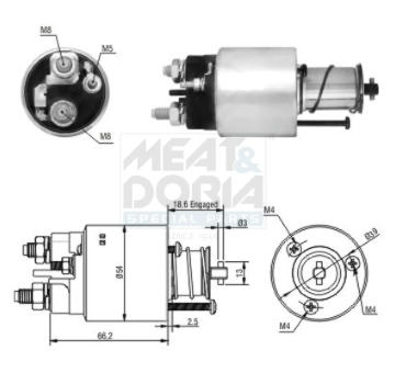 Elektromagnetický spínač pre żtartér MEAT & DORIA 46139