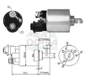 Elektromagnetický spínač pre żtartér MEAT & DORIA 46140