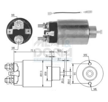 Elektromagnetický spínač pre żtartér MEAT & DORIA 46142