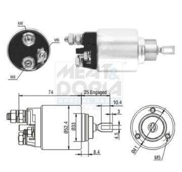 Elektromagnetický spínač pre żtartér MEAT & DORIA 46144