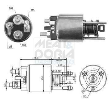 Elektromagnetický spínač pre żtartér MEAT & DORIA 46145