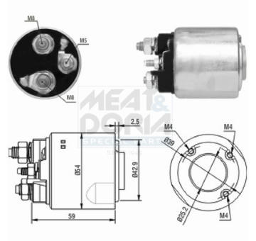 Elektromagnetický spínač pre żtartér MEAT & DORIA 46148