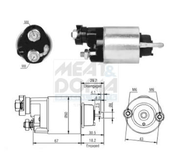 Elektromagnetický spínač pre żtartér MEAT & DORIA 46149