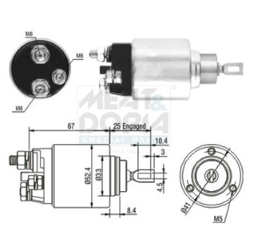 Elektromagnetický spínač pre żtartér MEAT & DORIA 46151