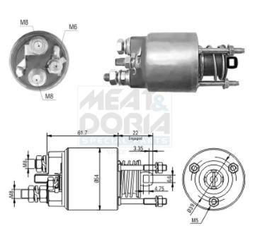 Elektromagnetický spínač pre żtartér MEAT & DORIA 46152