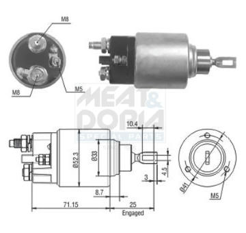 Elektromagnetický spínač pre żtartér MEAT & DORIA 46153