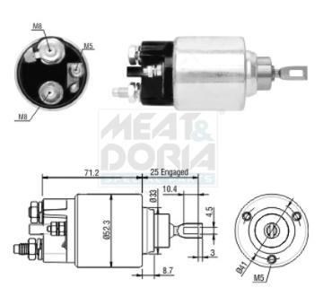 Elektromagnetický spínač pre żtartér MEAT & DORIA 46154