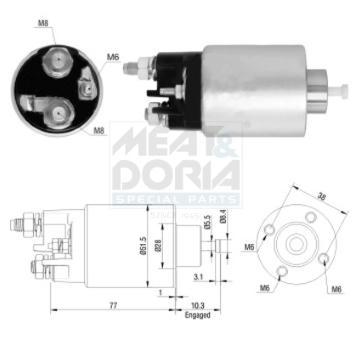 Elektromagnetický spínač pre żtartér MEAT & DORIA 46157