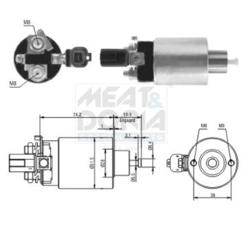 Elektromagnetický spínač pre żtartér MEAT & DORIA 46161