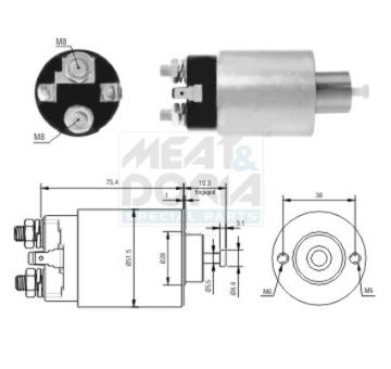 Elektromagnetický spínač pre żtartér MEAT & DORIA 46167