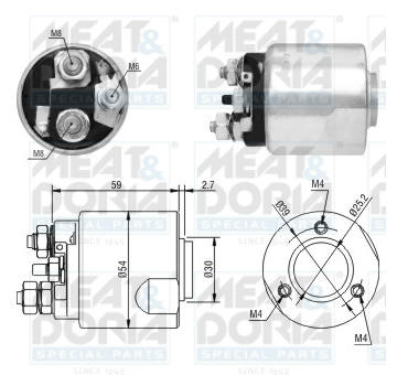 Elektromagnetický spínač pre żtartér MEAT & DORIA 46170