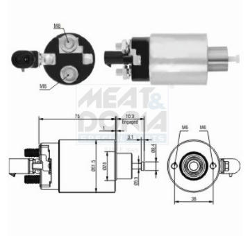 Elektromagnetický spínač pre żtartér MEAT & DORIA 46172