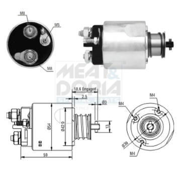 Elektromagnetický spínač pre żtartér MEAT & DORIA 46176
