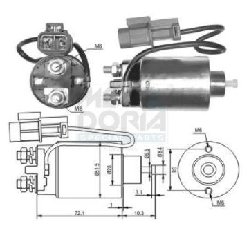 Elektromagnetický spínač pre żtartér MEAT & DORIA 46180