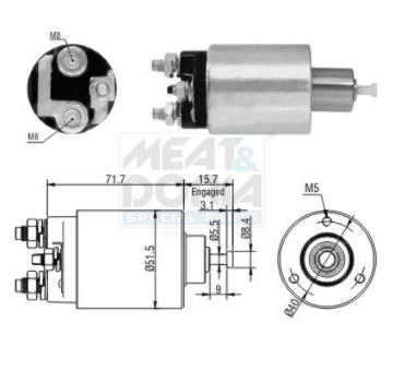 Elektromagnetický spínač pre żtartér MEAT & DORIA 46182