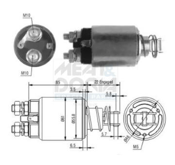Elektromagnetický spínač pre żtartér MEAT & DORIA 46185