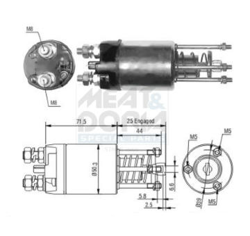 Elektromagnetický spínač pre żtartér MEAT & DORIA 46188