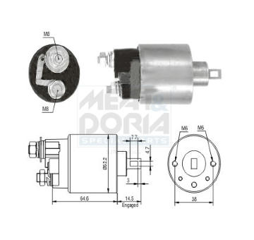 Elektromagnetický spínač pre żtartér MEAT & DORIA 46235