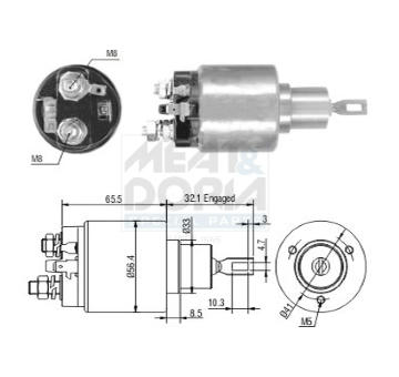 Elektromagnetický spínač pre żtartér MEAT & DORIA 46243