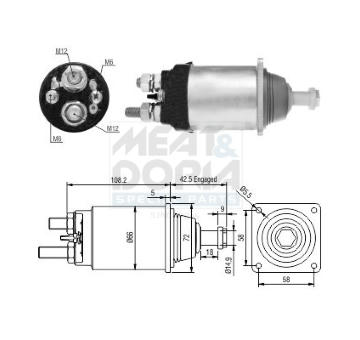 Elektromagnetický spínač pre żtartér MEAT & DORIA 46254