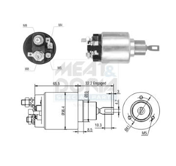 Elektromagnetický spínač pre żtartér MEAT & DORIA 46258