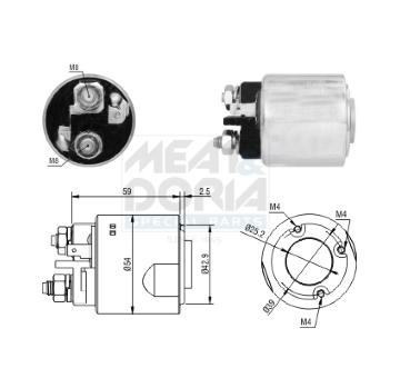 Elektromagnetický spínač pre żtartér MEAT & DORIA 46295