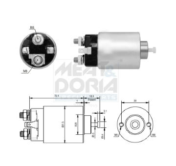 Elektromagnetický spínač pre żtartér MEAT & DORIA 46305