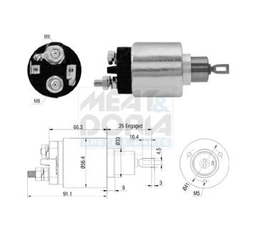 Elektromagnetický spínač pre żtartér MEAT & DORIA 46306