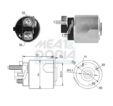 Elektromagnetický spínač pre żtartér MEAT & DORIA 46224