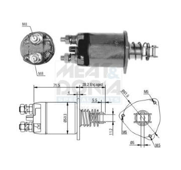 Elektromagnetický spínač pre żtartér MEAT & DORIA 46329