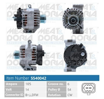 Alternátor MEAT & DORIA 5540042