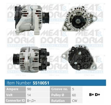 Alternátor MEAT & DORIA 5510051
