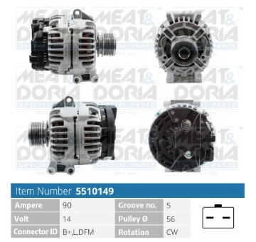Alternátor MEAT & DORIA 5510149