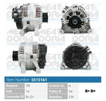 Alternátor MEAT & DORIA 5515161
