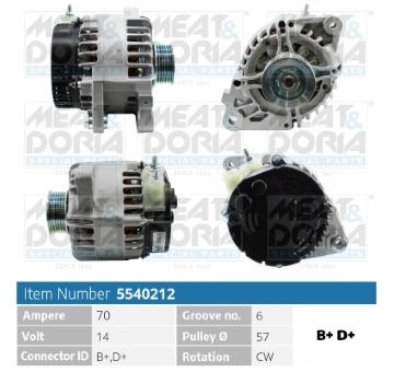 Alternátor MEAT & DORIA 5540212