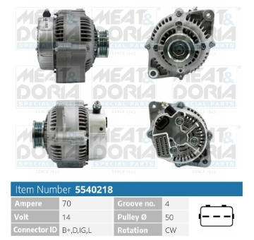 Alternátor MEAT & DORIA 5540218