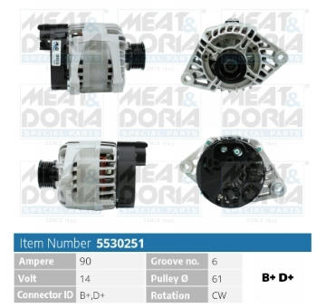 Alternátor MEAT & DORIA 5530251