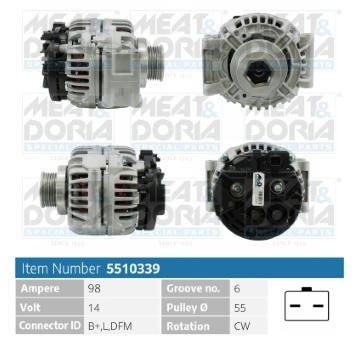 Alternátor MEAT & DORIA 5510339
