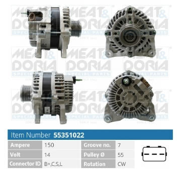 Alternátor MEAT & DORIA 55351022