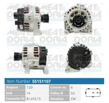 Alternátor MEAT & DORIA 55151107