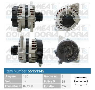 Alternátor MEAT & DORIA 55151145