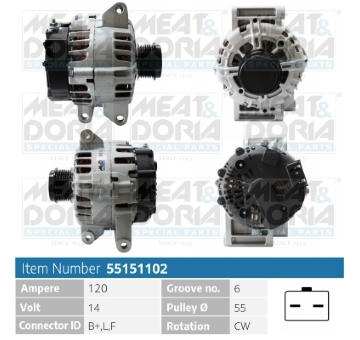 Alternátor MEAT & DORIA 55151102